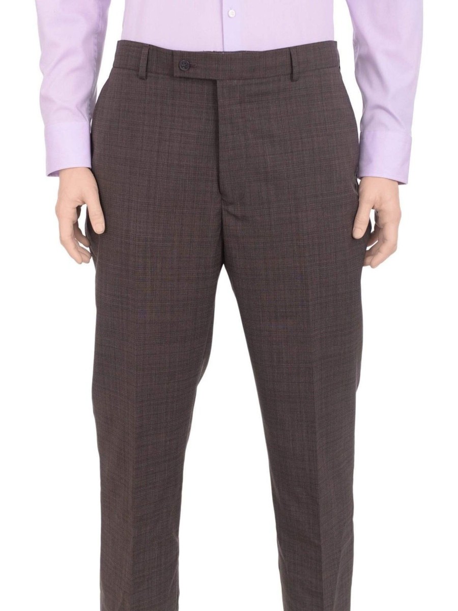 Pants Nautica | Nautica Classic Fit Brown Plaid Flat Front Wool Blend ...