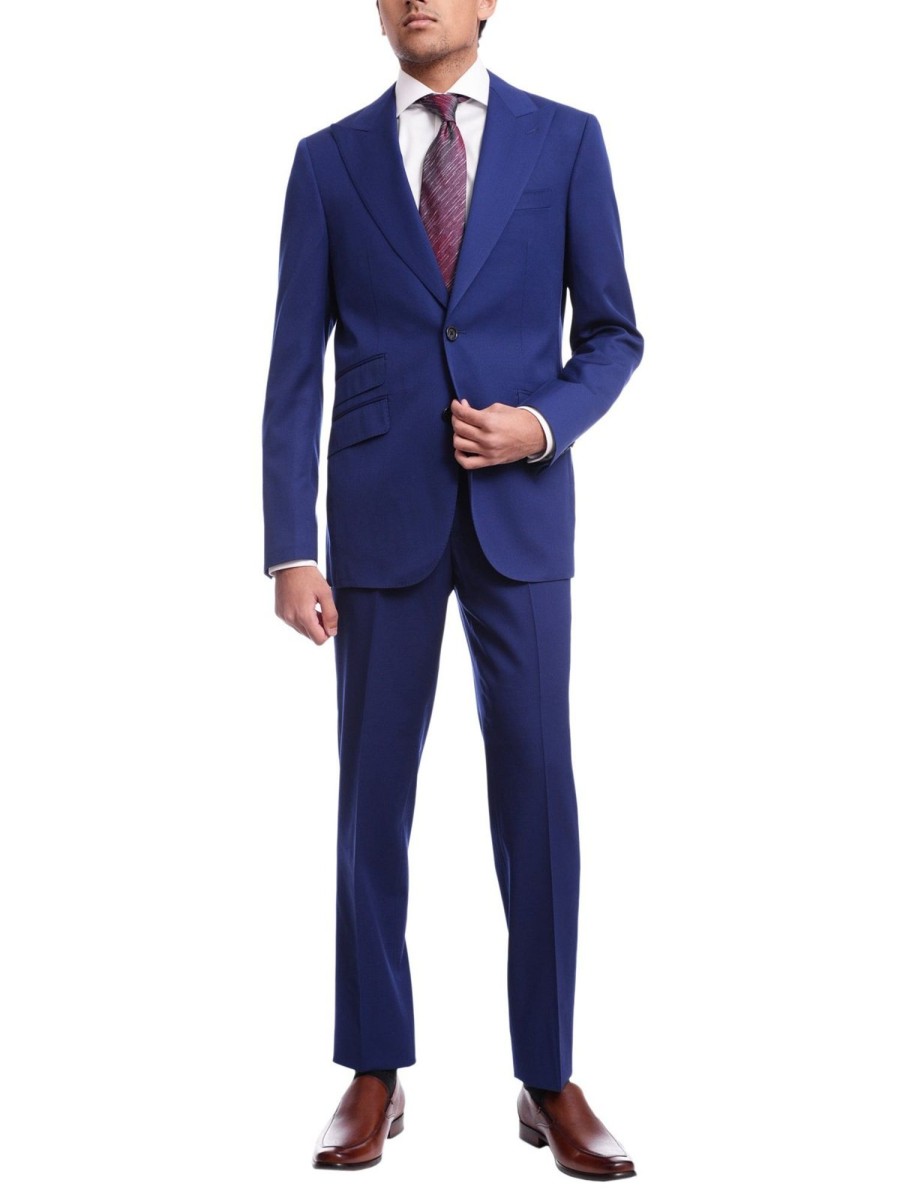 Suits Napoli | Men'S Napoli Slim Fit Solid Royal Blue Half Canvassed ...